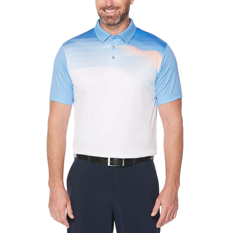 PGA TOUR Pixelated Chest Print Short Sleeve Polo Golf Shirt | PGA TOUR ...