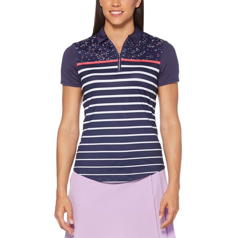 Callaway Mini Print Stripe Short Sleeve Golf Polo Shirt | PGA TOUR ...