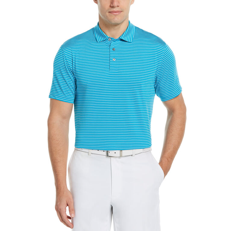 PGA TOUR Single Feeder Stripe Short Sleeve Golf Polo Shirt | PGA TOUR ...