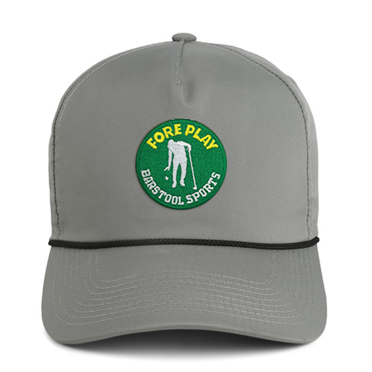 Barstool Golf Script Retro Snapback Hat | Fore Play Navy