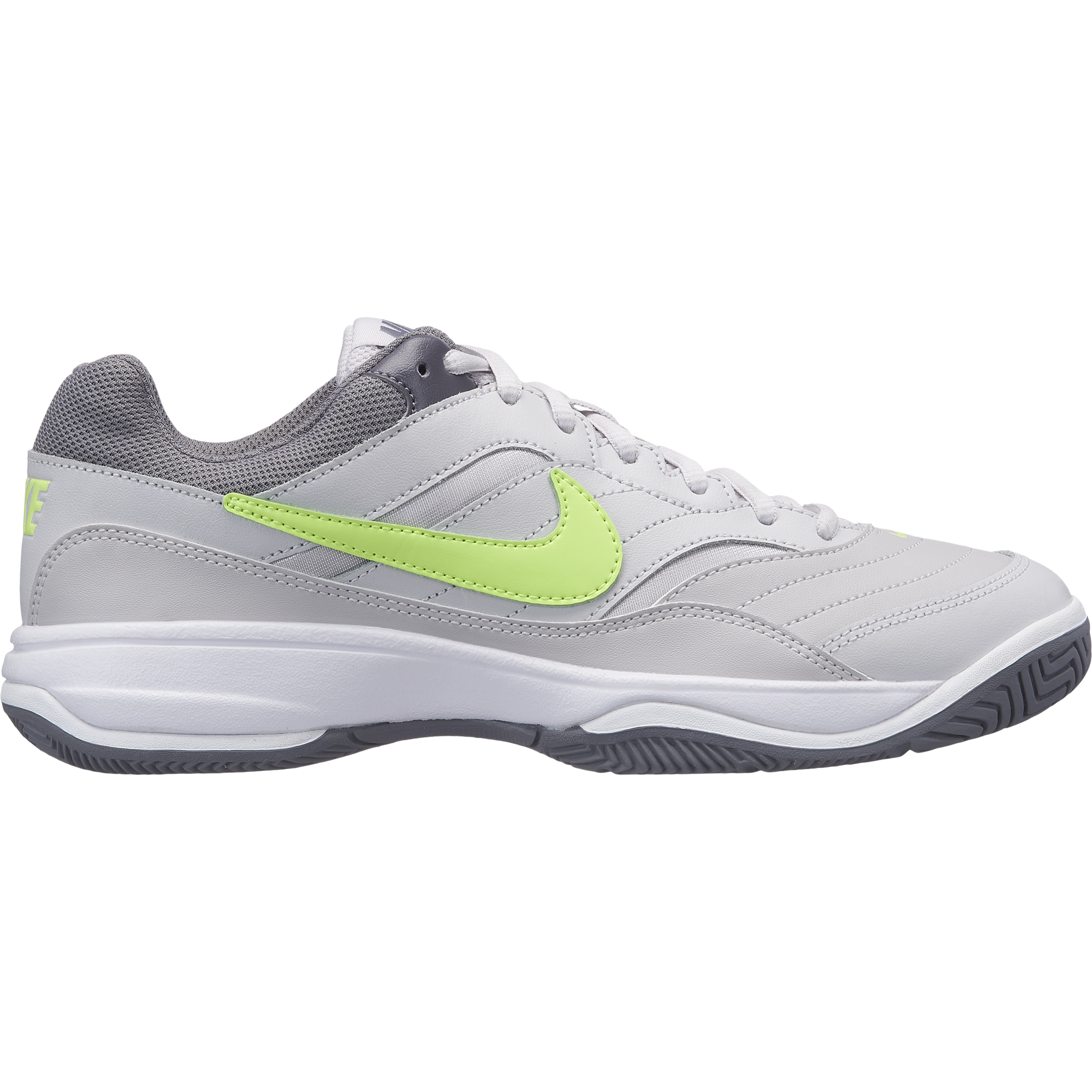 grey and green tennis shoes