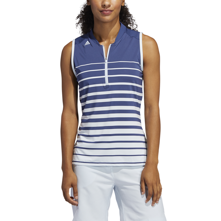 Adidas Striped Sleeveless Polo Shirt | PGA TOUR Superstore
