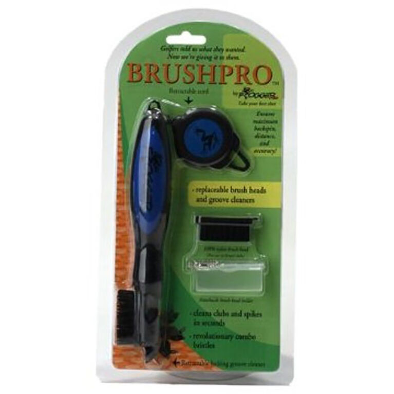 Frogger Golf BrushPro Retractable Dual-Bristle Club Brush/Groove