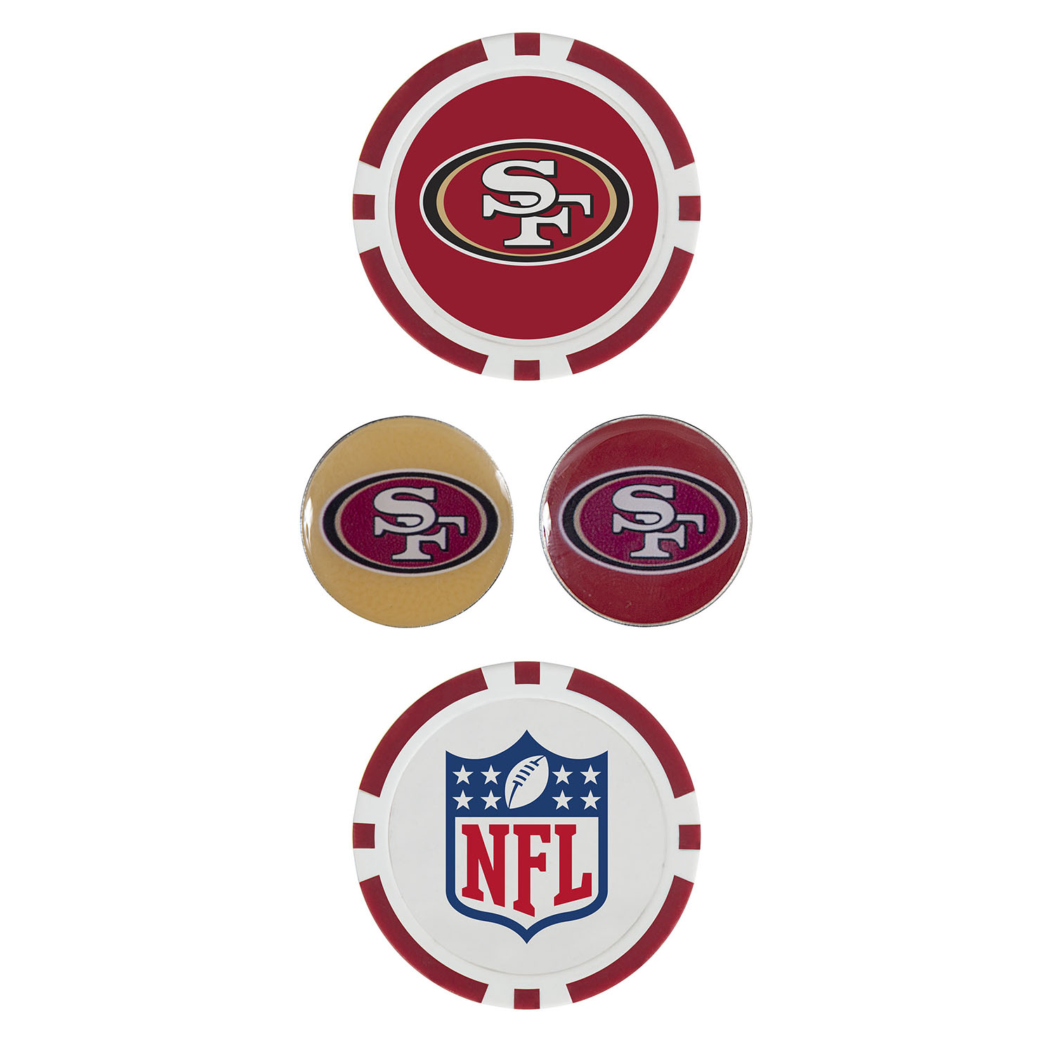 Team Effort NFL Ball Marker Set - San Francisco 49ers