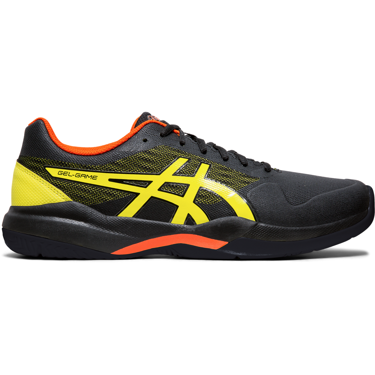 asics men's gel game 3 tennis shoes yellow/silver/black